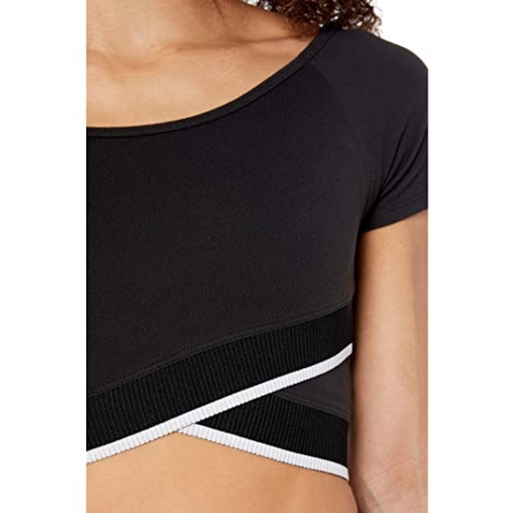 BEYOND YOGA Black Reversible Cross For Words Short Sleeved Top - Picture 11 of 12